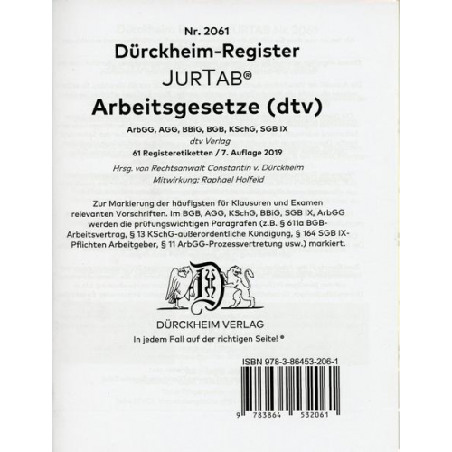 Constantin Dürckheim - DürckheimRegister® ARBEITSGESETZE 2022