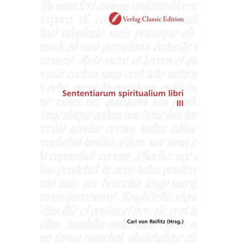 Carl Reifitz - Sententiarum spiritualium libri III