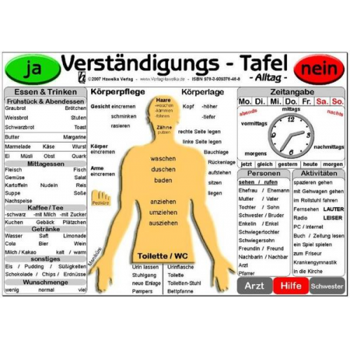 Verständigungs-Tafel - Alltag (laminiert)