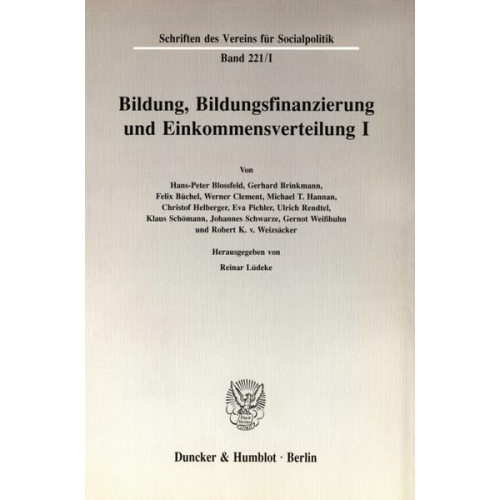 Bildung, Bildungsfinanzierung und Einkommensverteilung I.