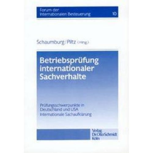 Peter Bilsdorfer & Gerhard Ege & Hans F. Flick - Betriebsprüfung internationaler Sachverhalte