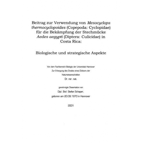 Stefan Schaper - Beitrag zur Verwendung von Mesocyclopsthermocyclopoides