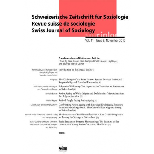 Schweizerische Zeitschrift für Soziologie 41/3