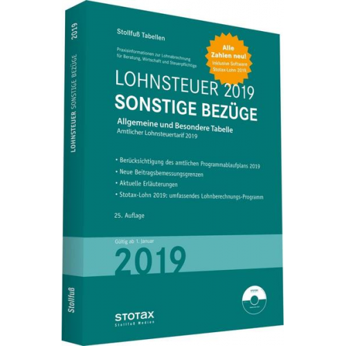 Tabelle, Lohnsteuer 2019 Sonstige Bezüge