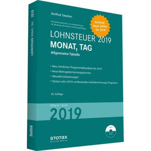 Tabelle, Lohnsteuer 2019 Monat, Tag