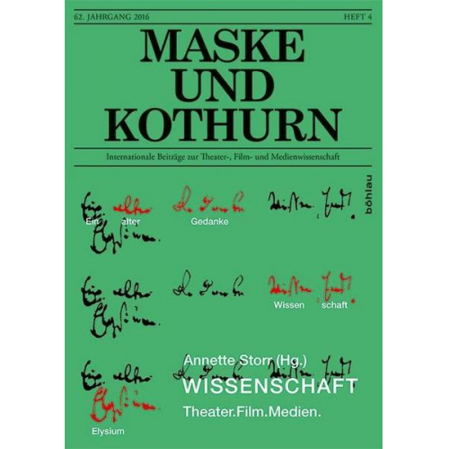 Maske & Kothurn 62. Jg., Heft 4, 2016