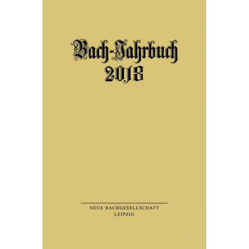 Bach-Jahrbuch 2018