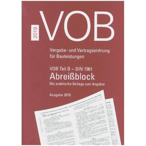 VOB Teil B - DIN 1961 - Abreißblock