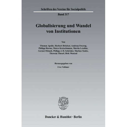 Uwe Vollmer - Globalisierung und Wandel von Institutionen.