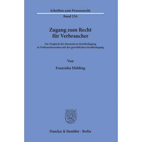 Franziska Hidding - Zugang zum Recht für Verbraucher.