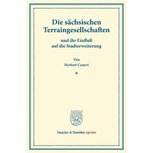 Herbert Conert - Die sächsischen Terraingesellschaften