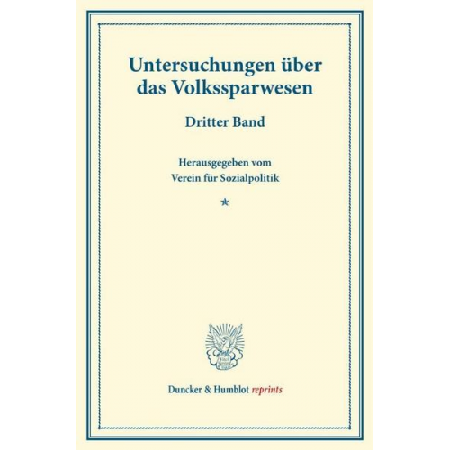 Untersuchungen über das Volkssparwesen.