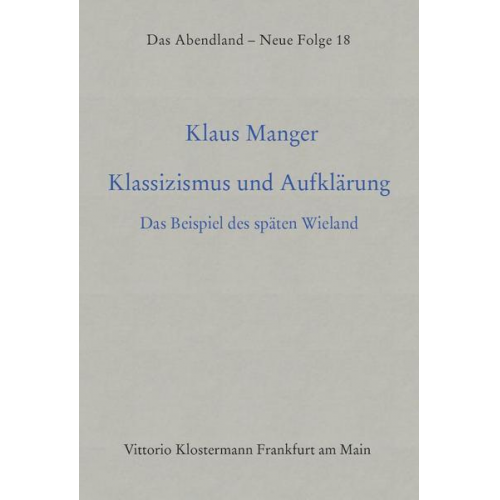 Klaus Manger - Klassizismus und Aufklärung