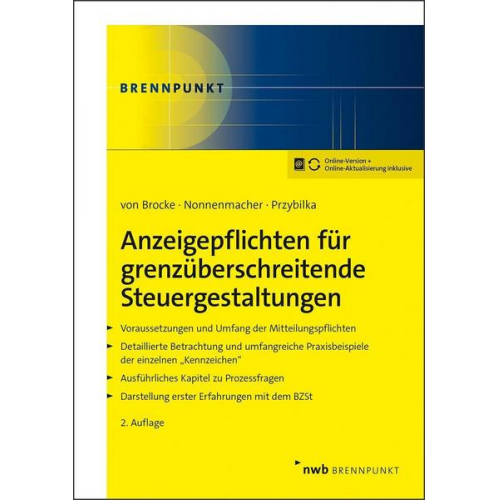 Klaus Brocke & Roland Nonnenmacher & Stefan Przybilka - Anzeigepflichten für grenzüberschreitende Steuergestaltungen