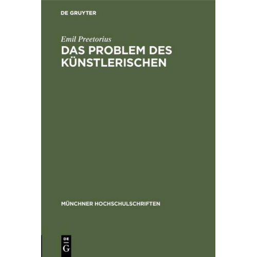 Emil Preetorius - Das Problem des Künstlerischen