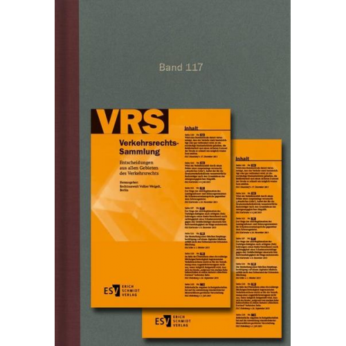 Volker Weigelt - Verkehrsrechts-Sammlung (VRS) / Verkehrsrechts-Sammlung (VRS) Band 117