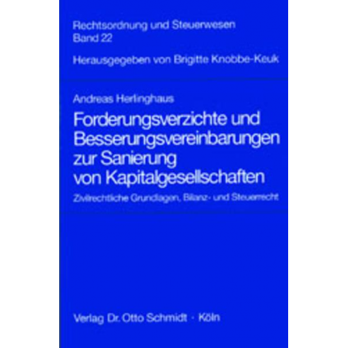 Andreas Herlinghaus - Forderungsverzichte und Besserungsvereinbarungen zur Sanierung von Kapitalgesellschaften