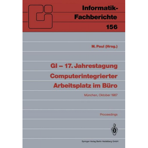 GI — 17. Jahrestagung Computerintegrierter Arbeitsplatz im Büro