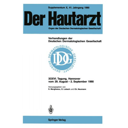 Supplementum X, 41. Jahrgang 1990 Verhandlungen der Deutschen Dermatologischen Gesellschaft