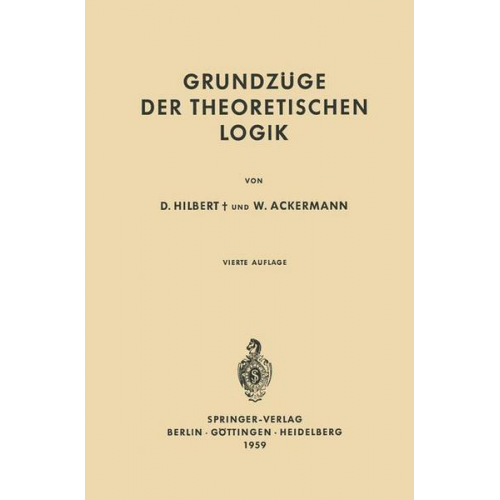 David Hilbert & Wilhelm Ackermann - Grundzüge der Theoretischen Logik