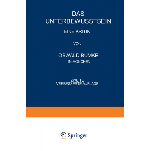 Oswald Bumke - Das Unterbewusstsein