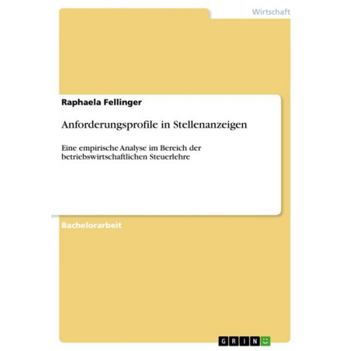 Raphaela Fellinger - Anforderungsprofile in Stellenanzeigen