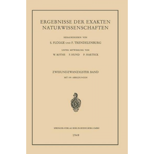 G. Höhler & Ferdinand Trendelenburg - Ergebnisse der Exakten Naturwissenschaften