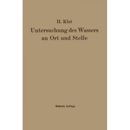 Wolfgang Olszewski & Hartwig Klut - Untersuchung des Wassers an Ort und Stelle