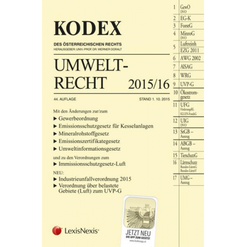 KODEX Umweltrecht 2015/16