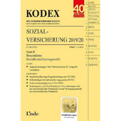 Elisabeth Brameshuber - KODEX Sozialversicherung 2019/20, Band II