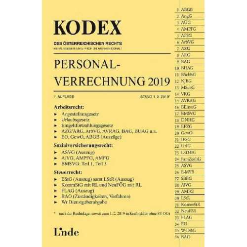 Josef Hofbauer - KODEX Personalverrechnung 2019