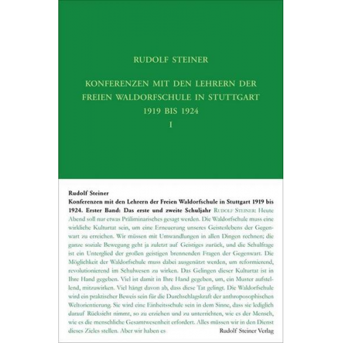 Rudolf Steiner - Konferenzen mit den Lehrern der Freien Waldorfschule 1919 bis 1924