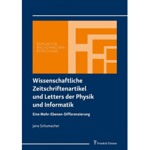 Jana Schumacher - Wissenschaftliche Zeitschriftenartikel und Letters der Physik und Informatik