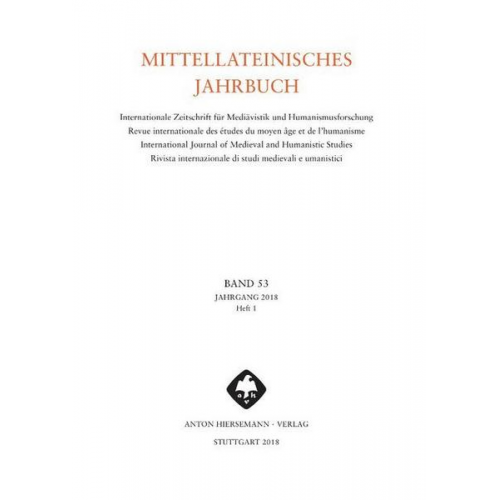 Mittellateinisches Jahrbuch. Internationale Zeitschrift für Mediävistik und Humanismusforschung