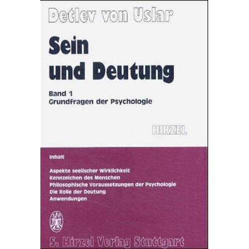 Detlev Uslar - Sein und Deutung