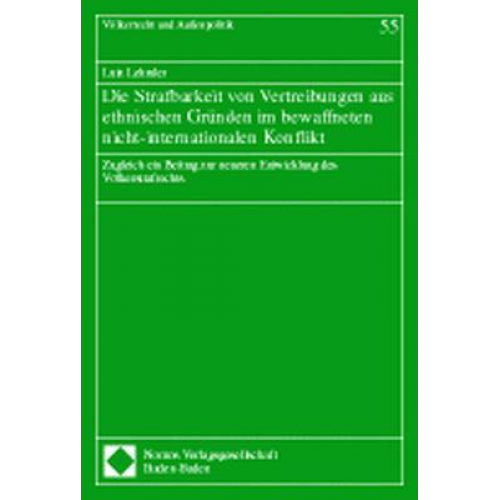 Lutz Lehmler - Die Strafbarkeit von Vertreibungen aus ethnischen Gründen im bewaffneten nicht-internationalen Konflikt