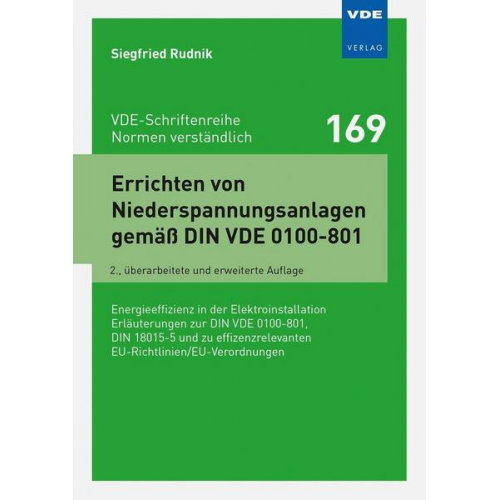 Siegfried Rudnik - Errichten von Niederspannungsanlagen gemäß DIN VDE 0100-801