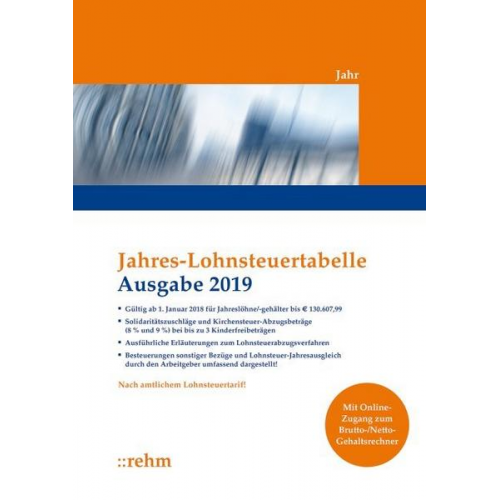 Jahres-Lohnsteuertabelle 2019