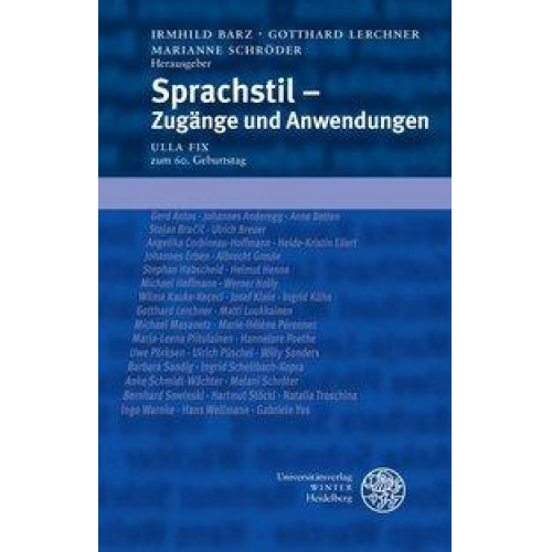 Irmhild Barz & Gotthard Lerchner & Marianne Schröder - Sprachstil – Zugänge und Anwendungen