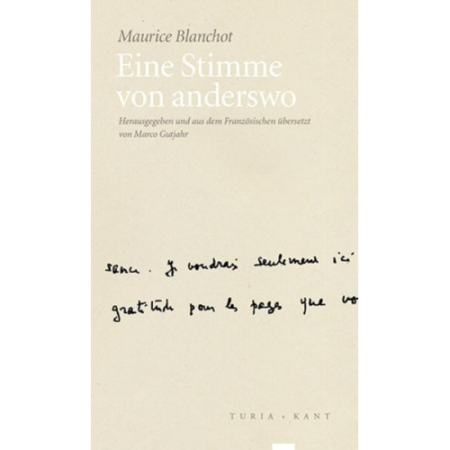 Blanchot - Eine Stimme von anderswo