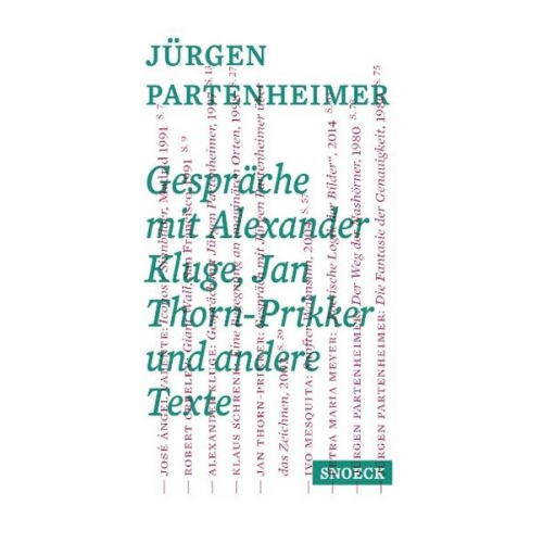 Jan Hoet & Rudi Fuchs & Robert Creely - Jürgen Partenheimer: Gespräche mit Alexander Kluge, Jan Thorn-Prikker und andere Texte