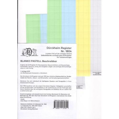 Constantin Dürckheim - DürckheimRegister® BLANKO PASTELL-GROSS Beschreibbar