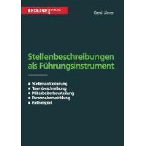 Gerd Ulmer - Stellenbeschreibung als Führungsinstrument