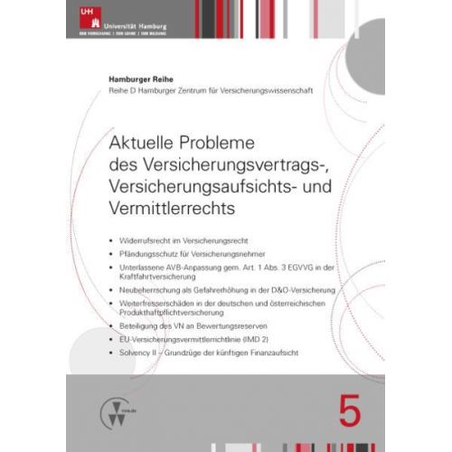 Holger Drees & Robert Koch & Martin Nell - Aktuelle Probleme des Versicherungsvertrags-, Versicherungsaufsichts- und Vermittlerrechts