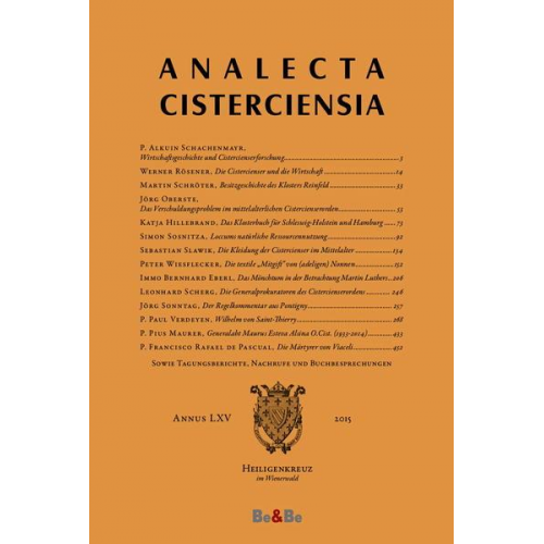 Analecta Cisterciensia 65 (2015)