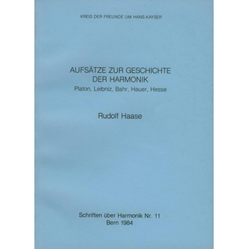 Rudolf Haase - Aufsätze zur Geschichte der Harmonik