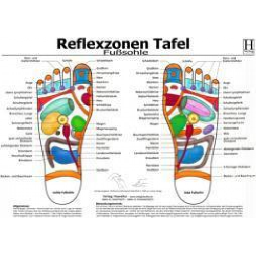 Fussreflexzonen Tafel - Fusssohle - A3 (laminiert)