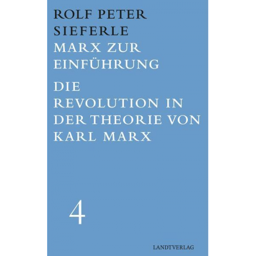 Rolf Dieter Sieferle - Marx zur Einführung / Die Revolution in der Theorie von Karl Marx