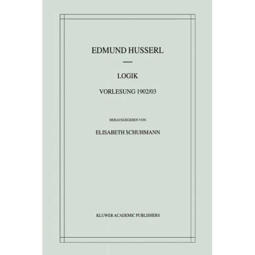 Edmund Husserl - Logik