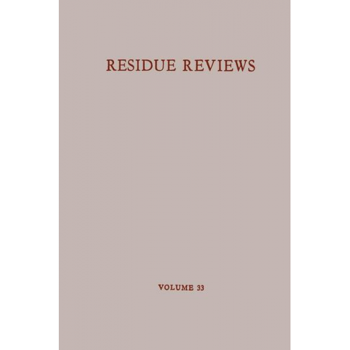 Francis A. Gunther - Residue Reviews/Rückstandsberichte